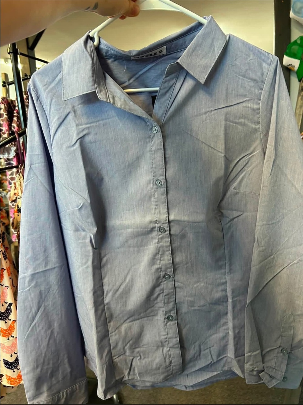 Light Blue women’s Button-Down Shirt - Casual Collared Shirt